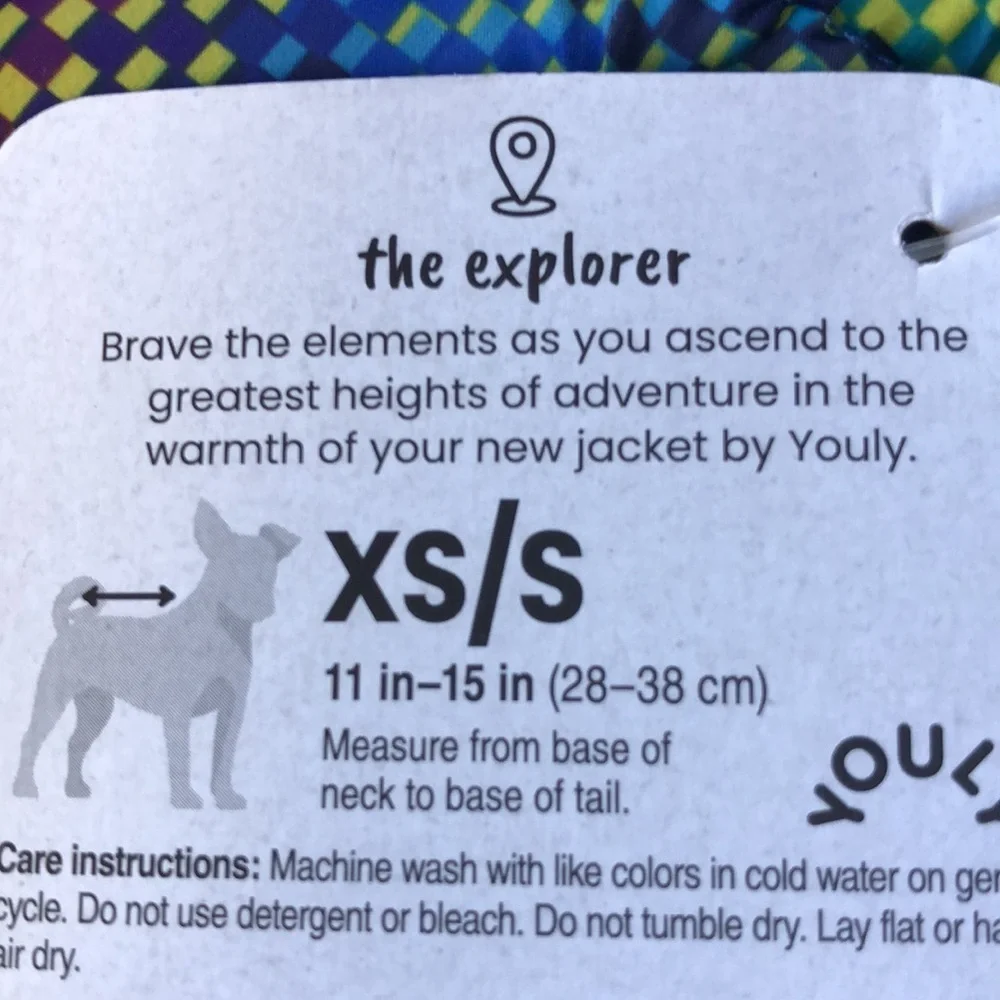 NWT Youly “explorer” dog jacket XS/S